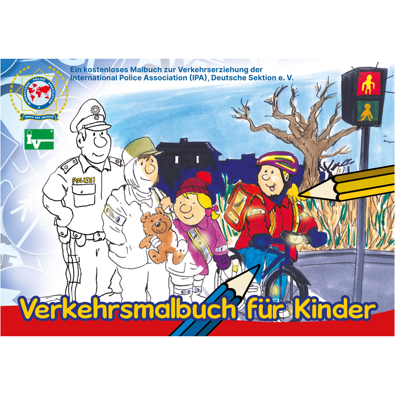 International Police Association IPA Deutschland Titelbild Verkehrsmalbuch für Kinder